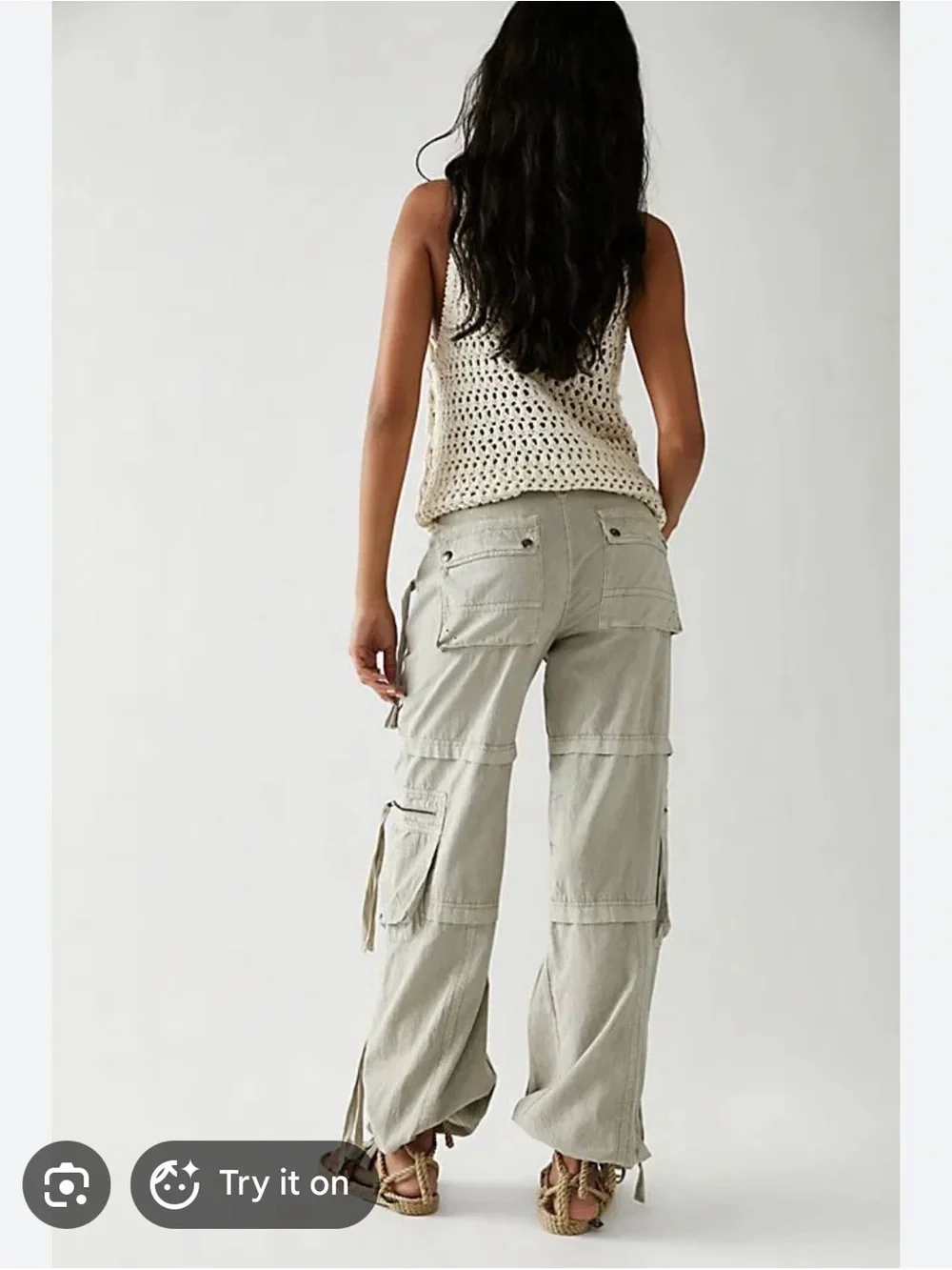 Free People Last Time Stacked Parachute Pants (professionally died BLUE)
